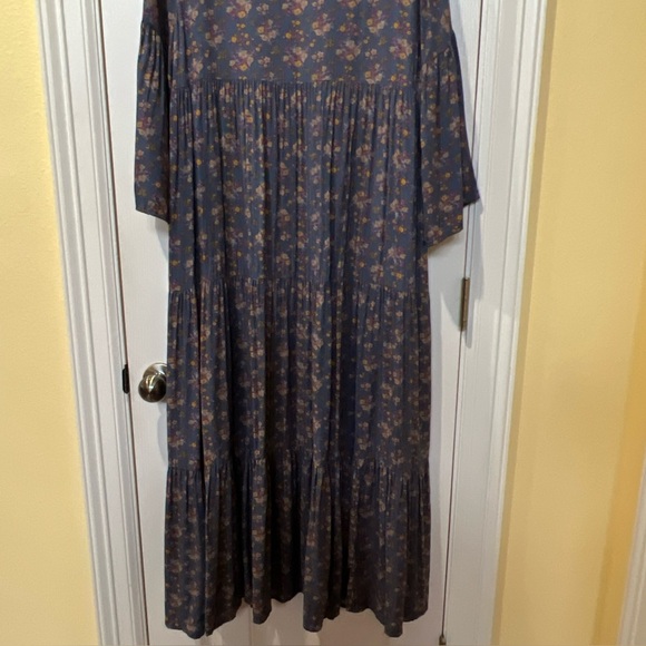 Natural Life Floral Embroidered Oversized Dress Sz Large Cottage Peasant Prairie - Picture 11 of 12
